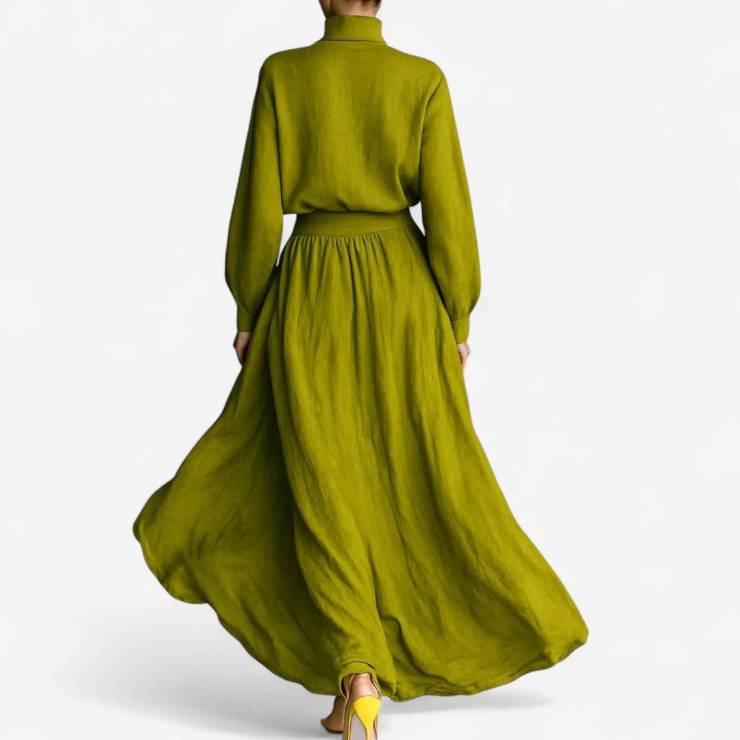 Covernorth Women's Two-Piece Chartreuse Wide-Leg Set