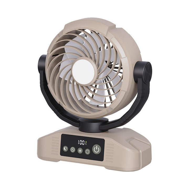 Portable Camping Fan │ 360° Airflow & LED Light │ Outdoor & Tent
