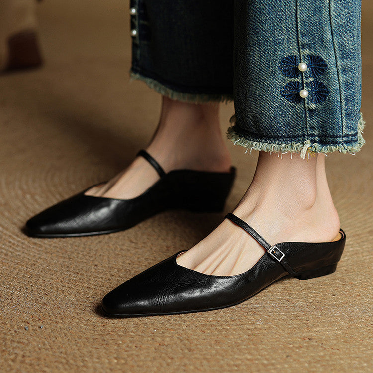 Women's Pointed-Toe Mary Jane Mules