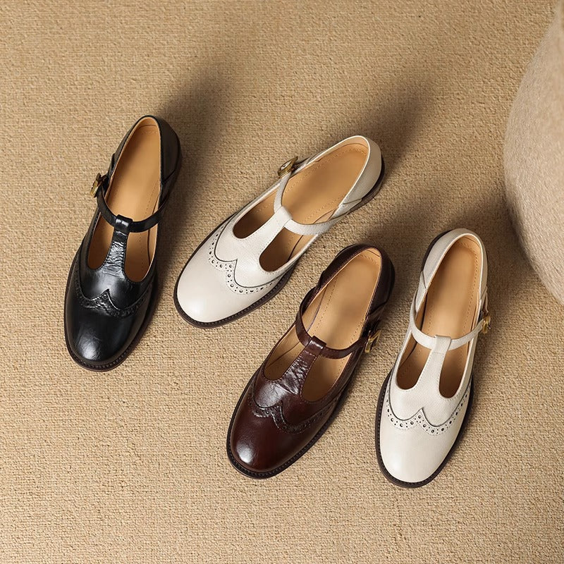 Covernorth Women’s Brogue Mary Jane Flats