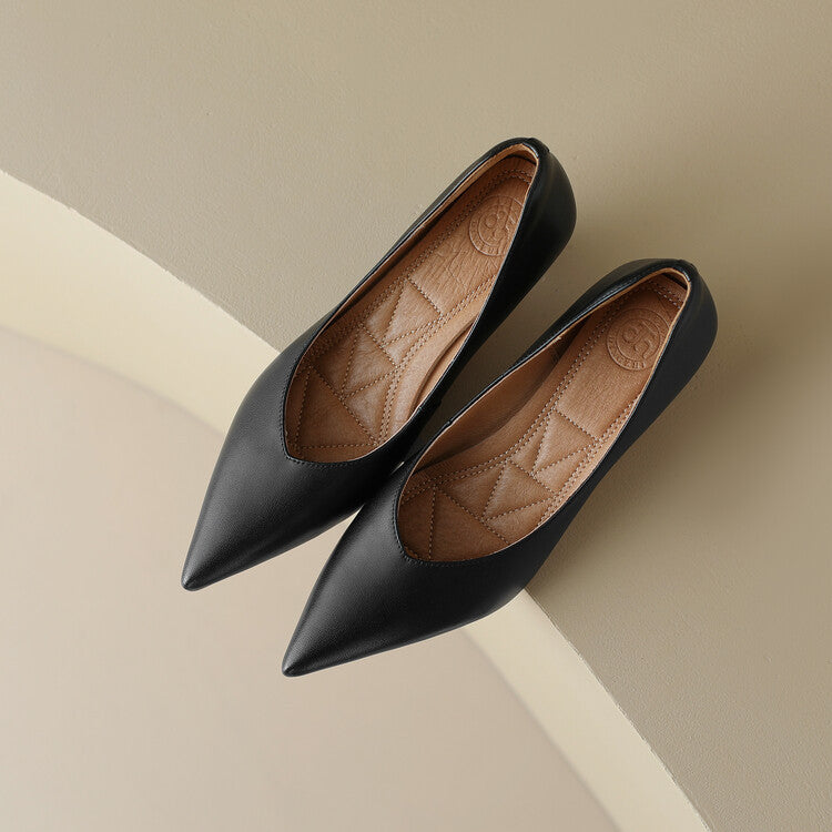 Women's Pointed Toe Kitten Heel Pumps