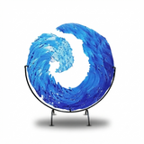 Ocean Wave Stained Glass Sculpture