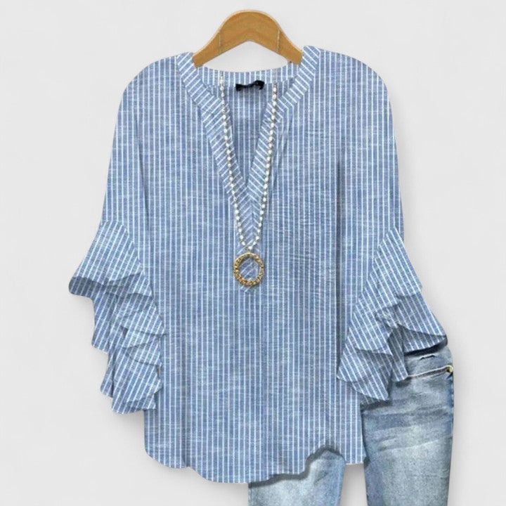Women’s Floral Print Ruffled Blouse