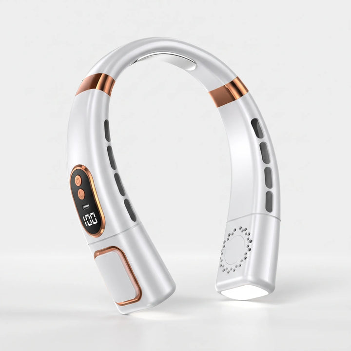 Portable Neck Fan | Quiet Bladeless Airflow | Travel & Gym