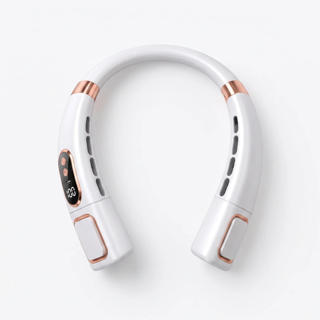 Portable Neck Fan | Quiet Bladeless Airflow | Travel & Gym
