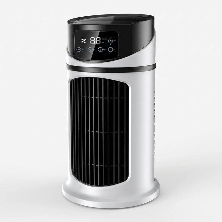 Tower Misting Fan | Digital Display, Remote | Cools Bedroom Office | White