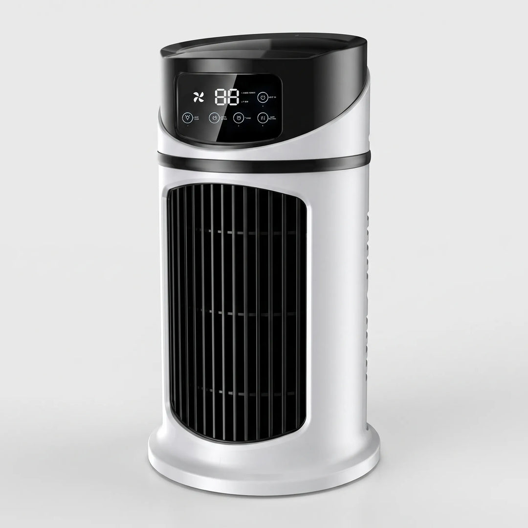 Tower Misting Fan | Digital Display, Remote | Cools Bedroom Office | White