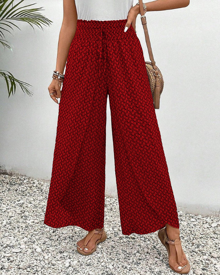 Covernorth Women's Printed Split-Front Wide-Leg Trousers