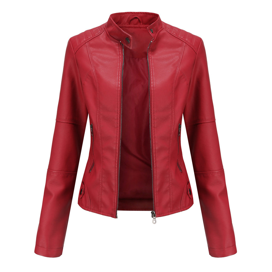 Covernorth Women’s Slim-Fit Faux Leather Moto Jacket