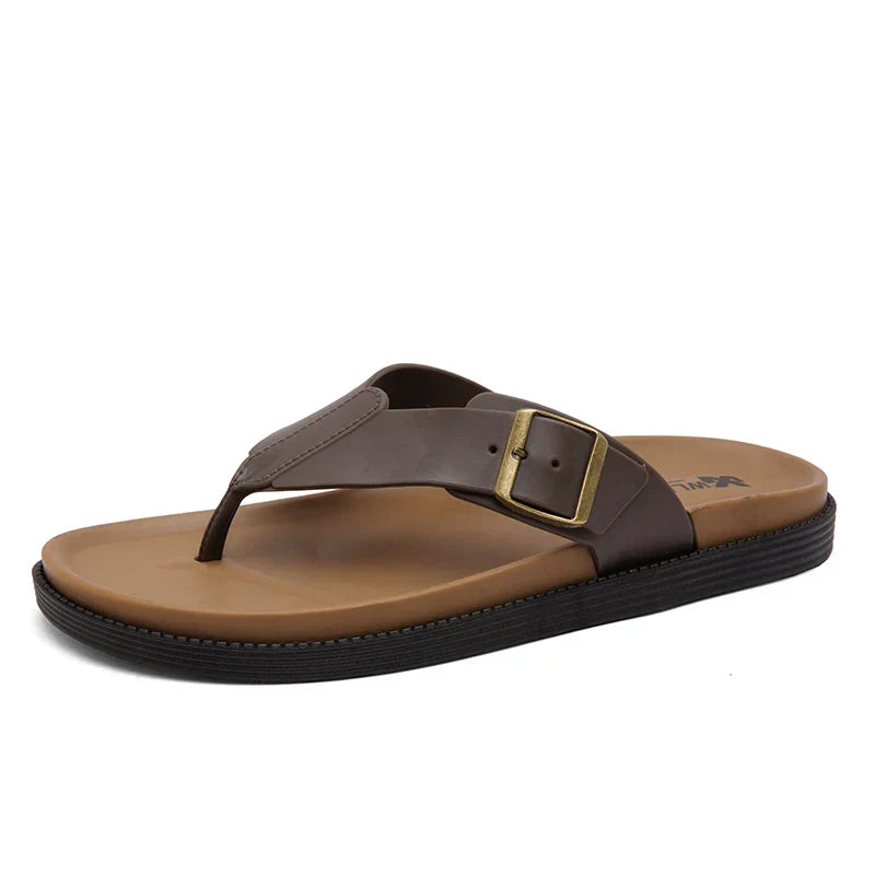 Covernorth Men's Buckle Strap Flip-Flops