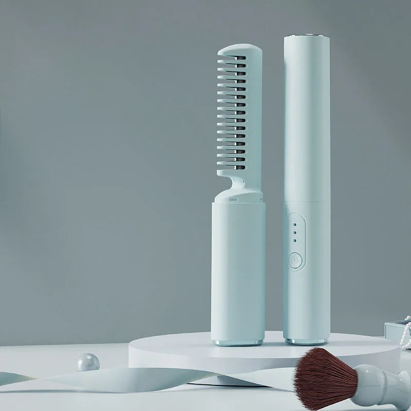 Wireless Hair Styler Comb | Cordless Anti-Burn Design | On-the-Go Styling