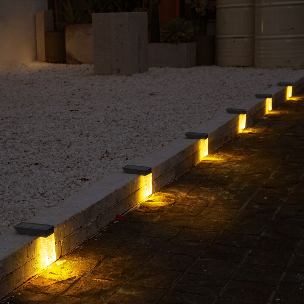 Solar Step Lights │Waterproof, Color Changing │ Fence Yard Deck │ Black