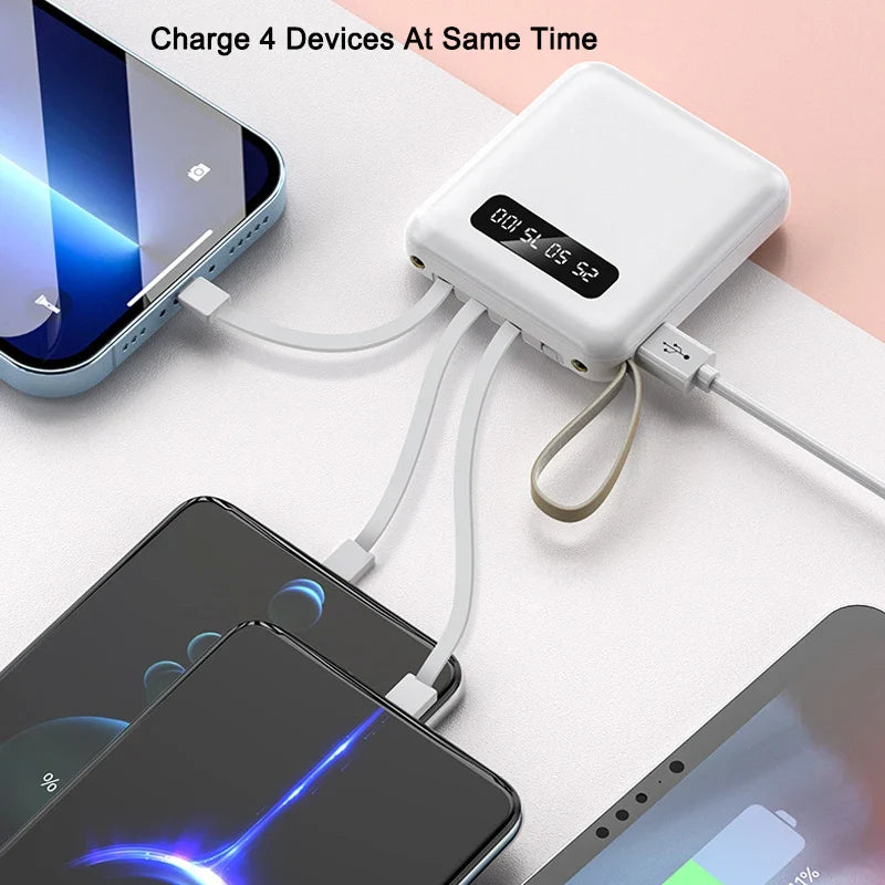 Portable Power Bank | Built-in Cables Fast Charging | Travel