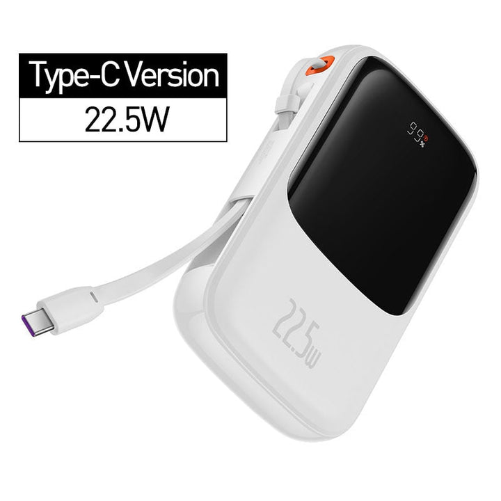 Mini Power Bank with Cable | 10000mAh Fast Charging | Travel & Daily Use