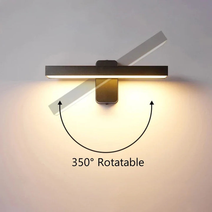 Motion Sensor Wall Light | 350° Rotatable, Safe | Porch & Path | Black