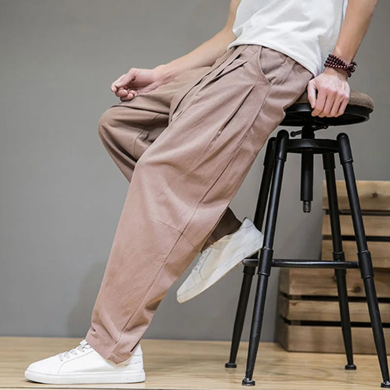 Men's Loose Tie-Waist Trousers
