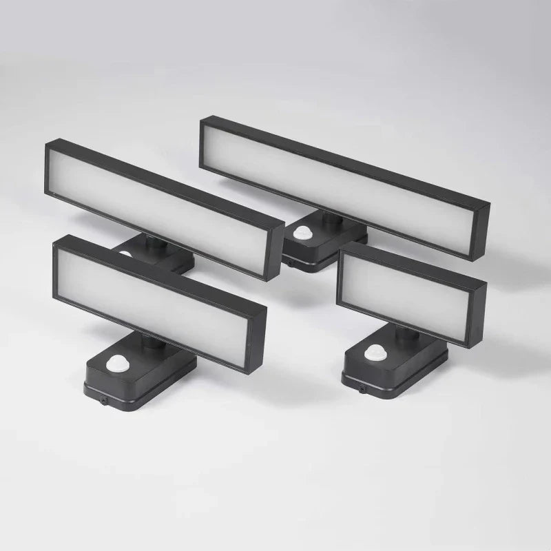 Motion Sensor Wall Light | 350° Rotatable, Safe | Porch & Path | Black