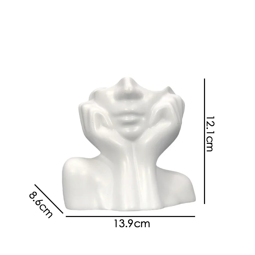 Face Flower Vase | Elegant Art Sculpture Decor | Living Room