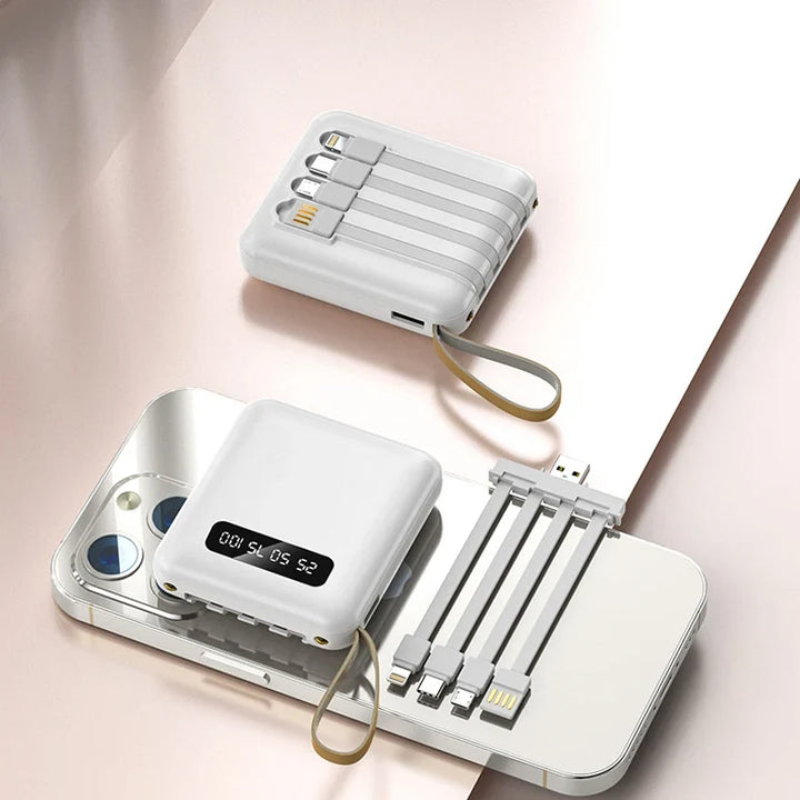 Portable Power Bank | Built-in Cables Fast Charging | Travel