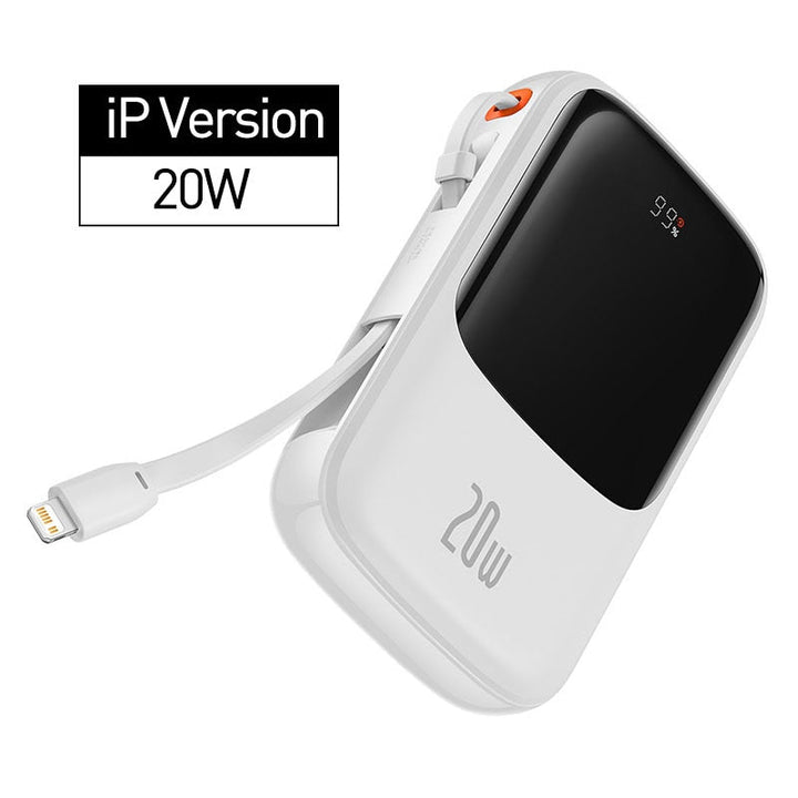 Mini Power Bank with Cable | 10000mAh Fast Charging | Travel & Daily Use