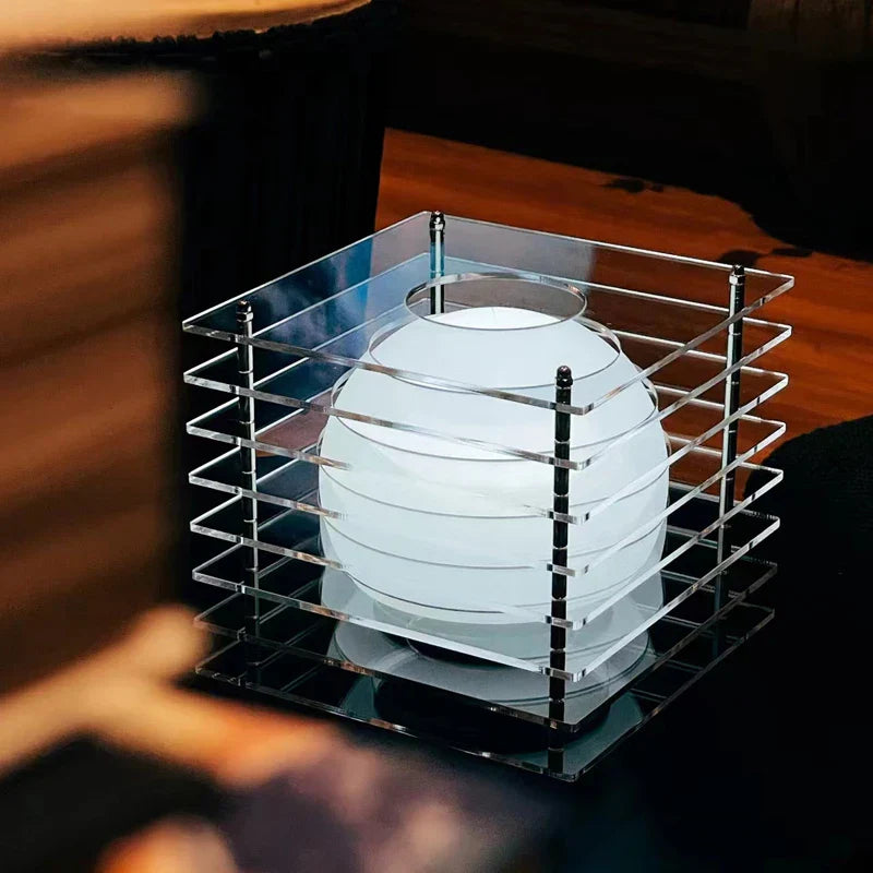 Modern Acrylic Cube Table Lamp | Designer Ambient Glow | Bedside, Desk