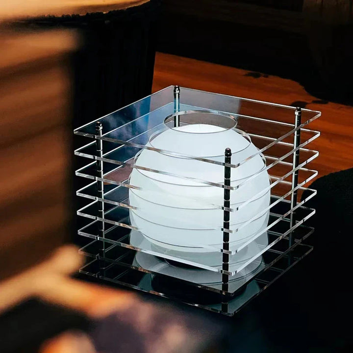 Modern Acrylic Cube Table Lamp | Designer Ambient Glow | Bedside, Desk