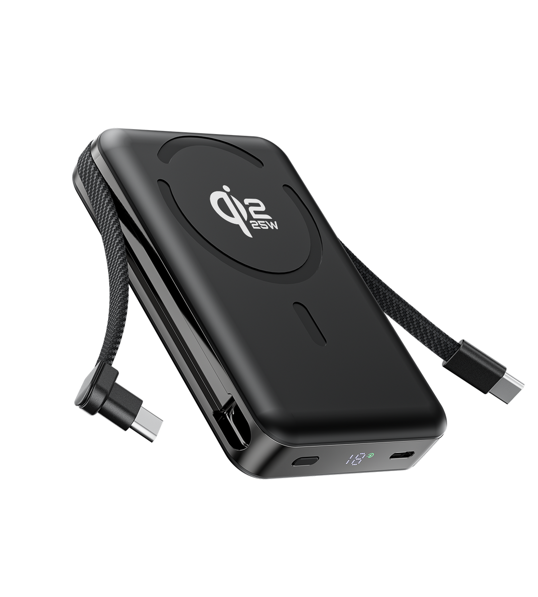 Magnetic Power Bank | Kickstand 10000mAh Fast Power | Travel & Desk | Black
