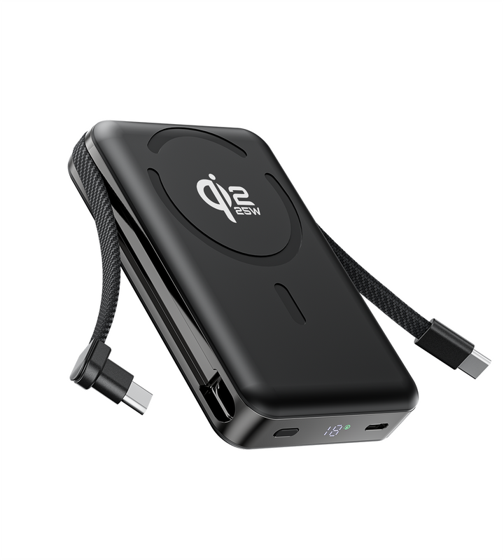 Magnetic Power Bank | Kickstand 10000mAh Fast Power | Travel & Desk | Black