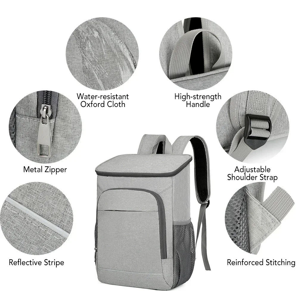 Insulated Cooler Backpack │ Leakproof, Keeps Cold │ Hiking & Picnics