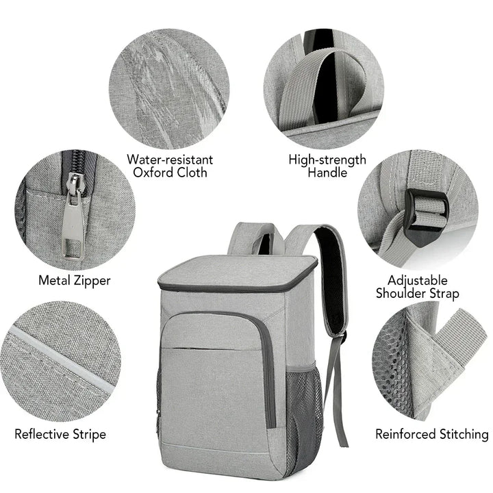 Insulated Cooler Backpack │ Leakproof, Keeps Cold │ Hiking & Picnics
