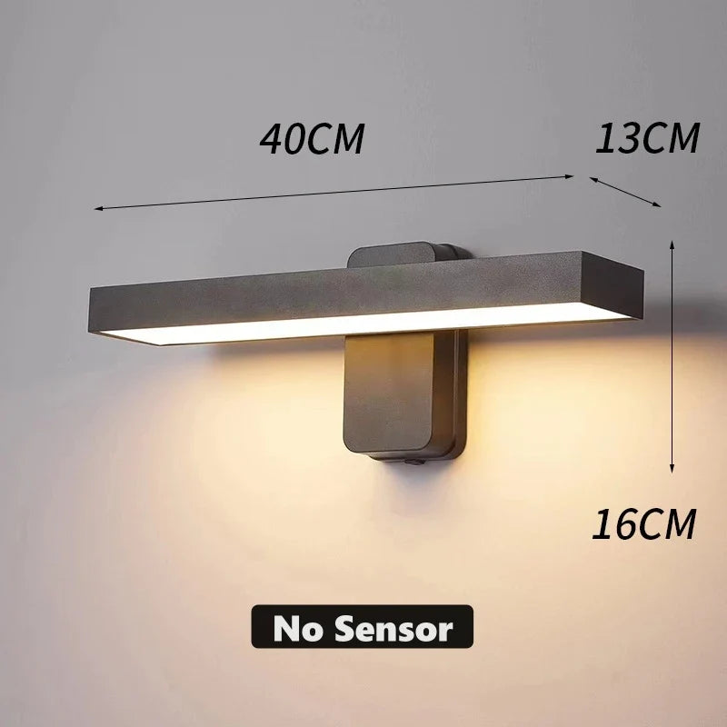 Motion Sensor Wall Light | 350° Rotatable, Safe | Porch & Path | Black