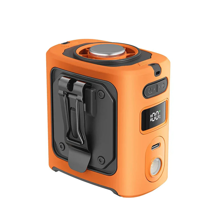 Portable Waist Fan | 8000mAh Power Bank & LED | Outdoor Work & Hike