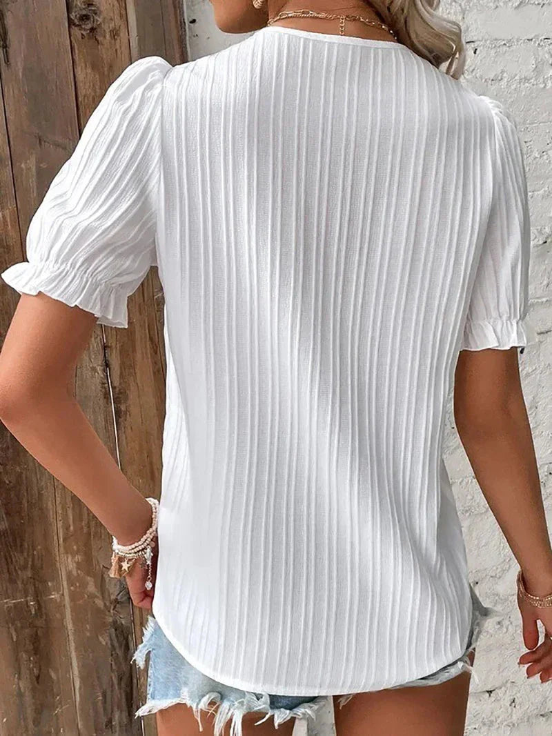 Covernorth Women's Short Sleeve Lace V-Neck Top