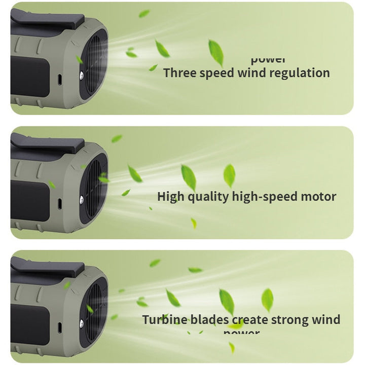 Clip Fan | 8000mAh Power Bank, LED Light | Camping & Hiking