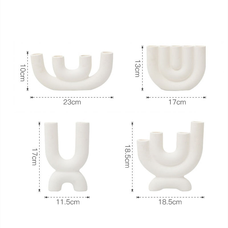 Modern Candle Holder │ Ceramic, Modern Arch Design │ Living Room & Table │ White
