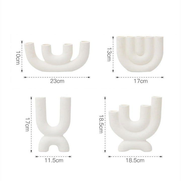 Modern Candle Holder │ Ceramic, Modern Arch Design │ Living Room & Table │ White