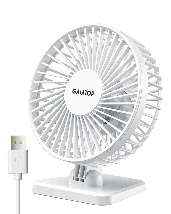 USB Desk Fan │ 3-Speed Quiet Airflow │ Bedside & Office Table