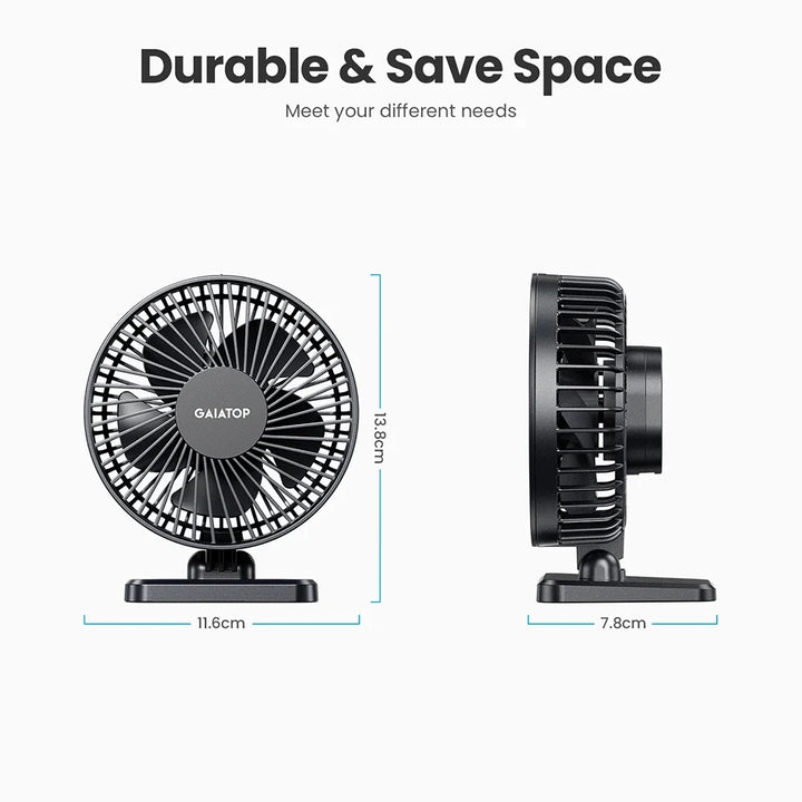 USB Desk Fan │ 3-Speed Quiet Airflow │ Bedside & Office Table