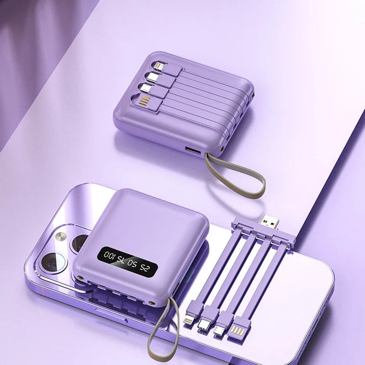 Portable Power Bank | Built-in Cables Fast Charging | Travel