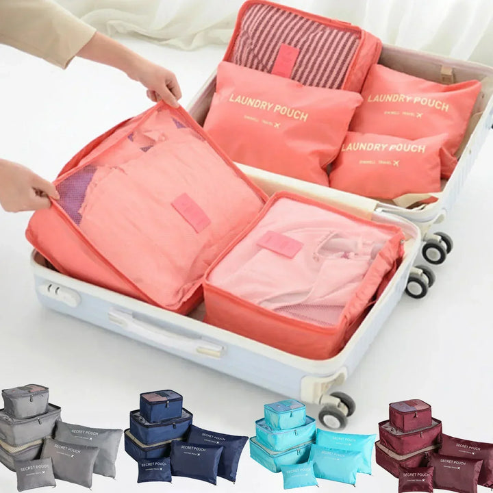 Travel Packing Cubes 6 Pc Set | Organizers for Suitcases | Vacation & Trips