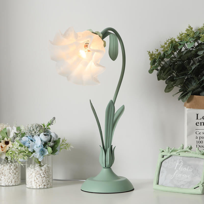 Tulip Flower Desk Lamp | Warm Glow | Bedside, Nursery & Study | Green