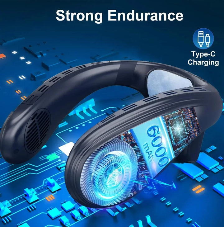 Portable Neck Fan | Hands-Free Cooling & Long Battery | Outdoor, Travel & Work