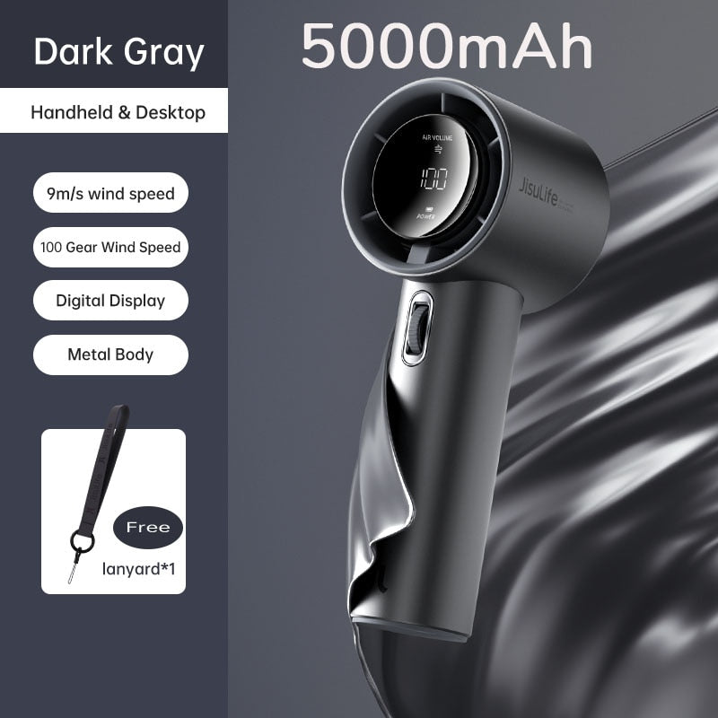 Portable Handheld Turbo Fan High Speed Digital Mini Fan