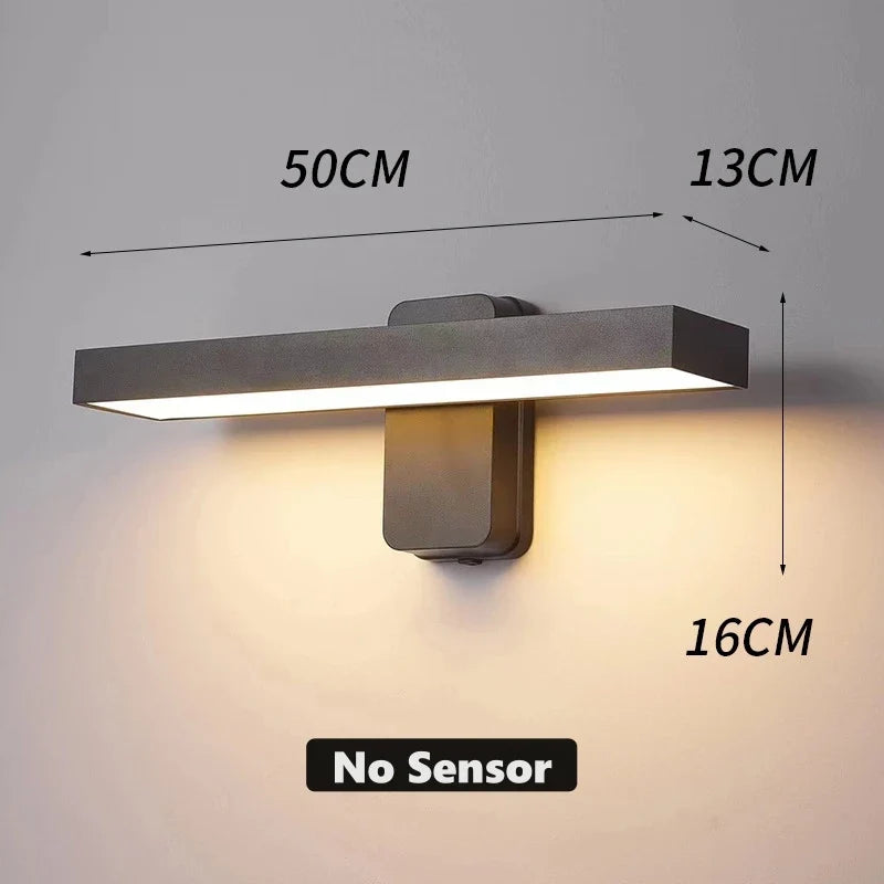 Motion Sensor Wall Light | 350° Rotatable, Safe | Porch & Path | Black