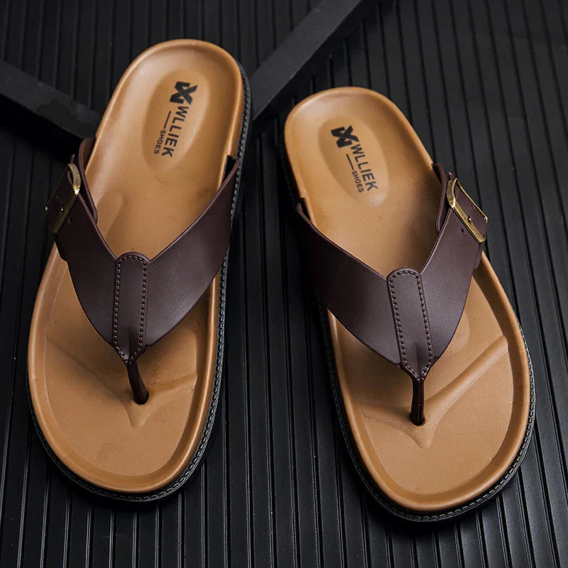 Covernorth Men's Buckle Strap Flip-Flops