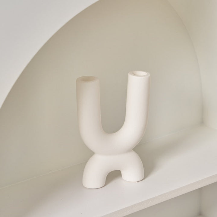Modern Candle Holder │ Ceramic, Modern Arch Design │ Living Room & Table │ White