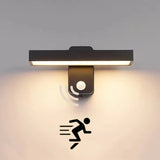 Motion Sensor Wall Light | 350° Rotatable, Safe | Porch & Path | Black
