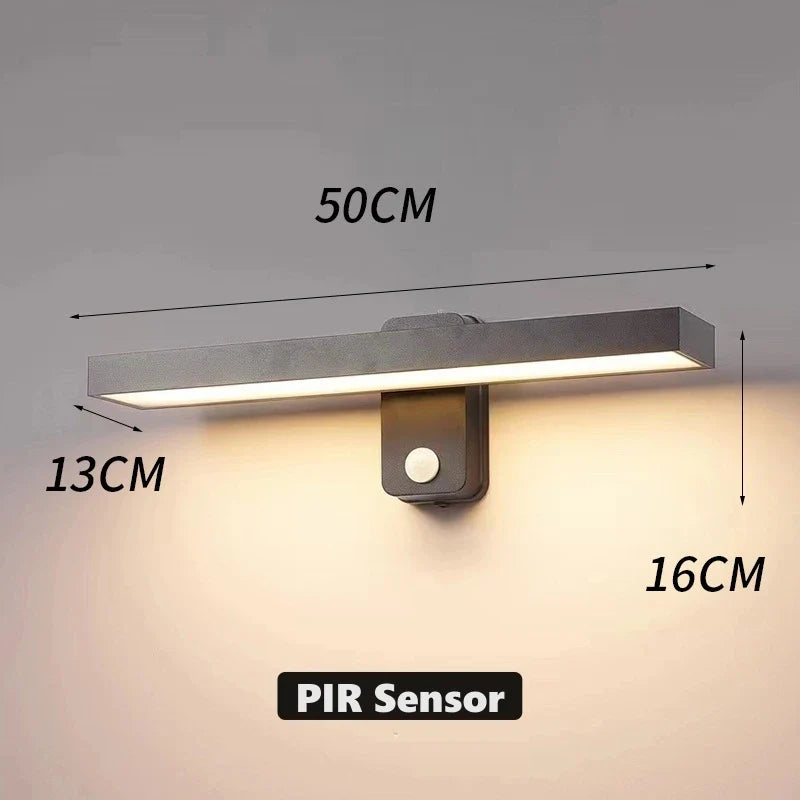Motion Sensor Wall Light | 350° Rotatable, Safe | Porch & Path | Black