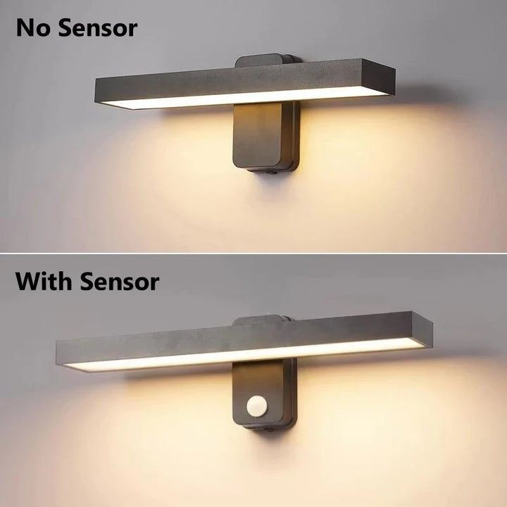 Motion Sensor Wall Light | 350° Rotatable, Safe | Porch & Path | Black