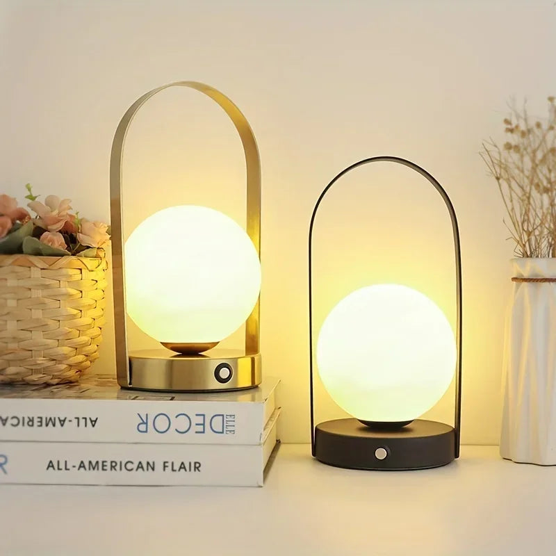 Portable Arc Table Lamp | Cordless, Rechargeable | Patio & Bedroom
